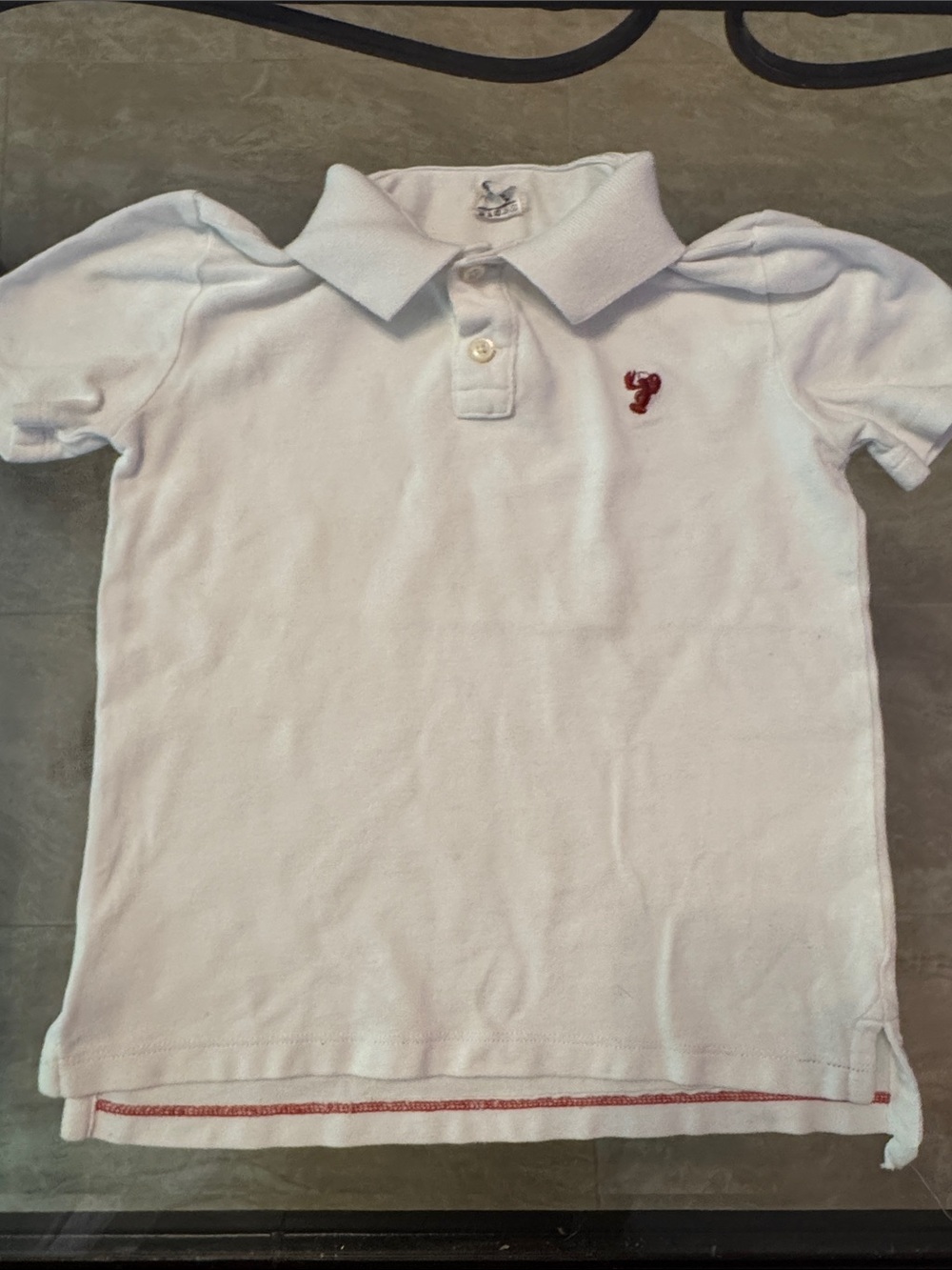 Crewcuts White Polo Shirt with Red Embroidered Logo